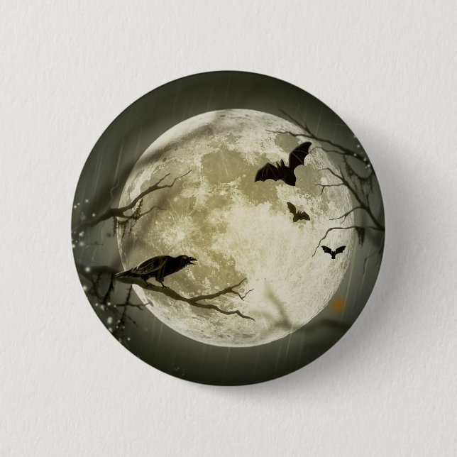 Bóton Redondo 5.08cm Halloween Moon (Frente)