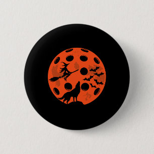 Bóton Redondo 5.08cm Halloween Pickleball Moon Spooky Graphic