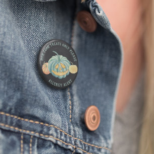 Bóton Redondo 5.08cm Halloween Teal Pumpkin Alergia Consciência