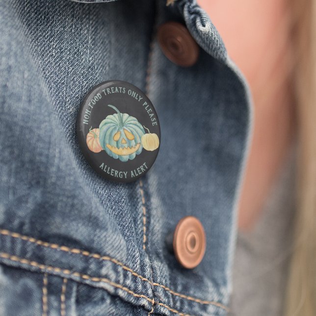 Bóton Redondo 5.08cm Halloween Teal Pumpkin Alergia Consciência (Criador carregado)