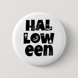 Bóton Redondo 5.08cm Halloween Typography