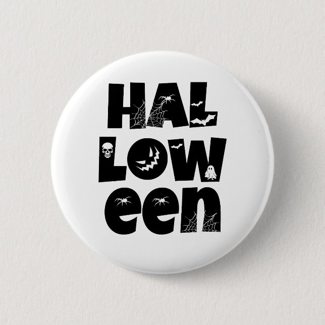 Bóton Redondo 5.08cm Halloween Typography (Frente)