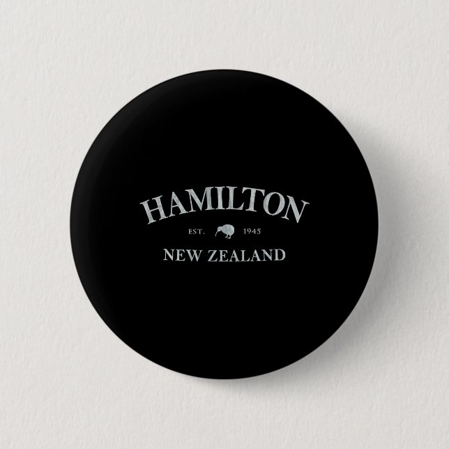 Bóton Redondo 5.08cm Hamilton New Zealand Hamilton Nz Graphic Print  (Frente)