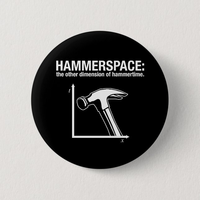 Bóton Redondo 5.08cm hammerspace: a outra dimensão de hammertime. (Frente)