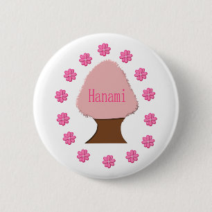 Bóton Redondo 5.08cm Hanami - Árvore de Cereja Japonesa