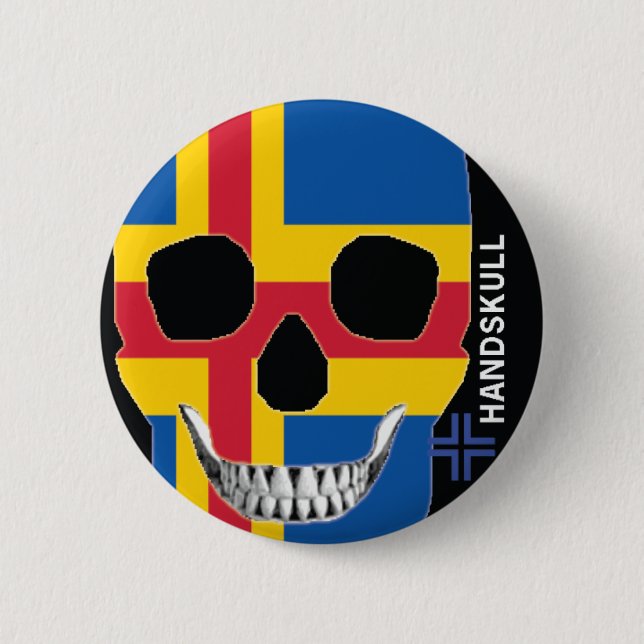 Bóton Redondo 5.08cm HANDSKULL Åland - Botão (Frente)
