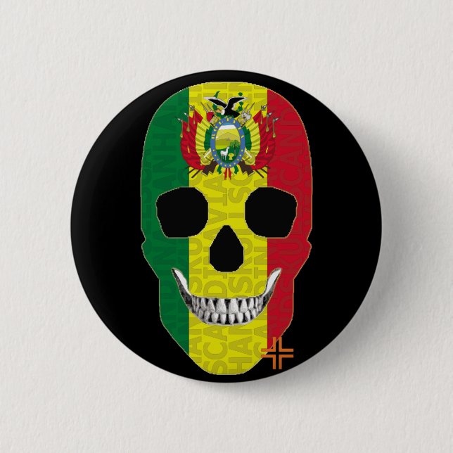 Bóton Redondo 5.08cm HANDSKULL Bolívia Crachá redondo B2 (Frente)