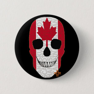Bóton Redondo 5.08cm HANDSKULL Canadá Crachá redondo preto B2