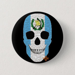 Bóton Redondo 5.08cm HANDSKULL Guatemala Round Crachá preto B2