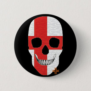 Bóton Redondo 5.08cm HANDSKULL Inglaterra Round Crachá preto B2