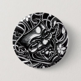 Bóton Redondo 5.08cm Hannya Mask Tattoo Design