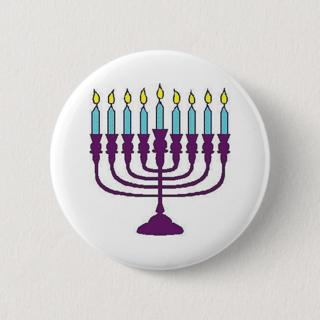 Bóton Redondo 5.08cm Hanukkah Menorah (Frente)