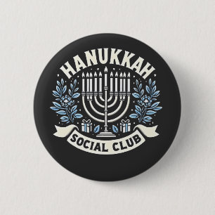 Bóton Redondo 5.08cm Hanukkah Social Club Engraçado Judeu Hanukkah