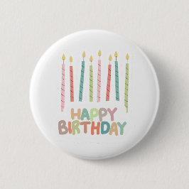 Bóton Redondo 5.08cm Happy Birthday with Candles Button