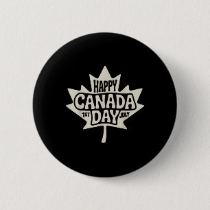Bóton Redondo 5.08cm Happy Canada Day 2025 Vintage Canadian Flag Maple