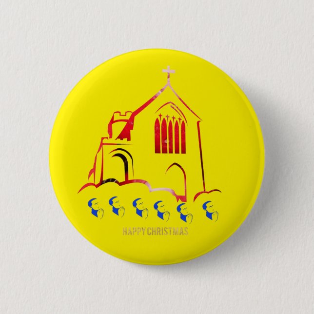 Bóton Redondo 5.08cm Happy Chistmas (Frente)