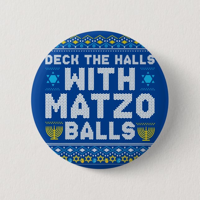 Bóton Redondo 5.08cm Happy Chrismukkah Jewish Christmas Hanukkah (Frente)