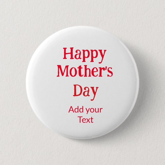 Bóton Redondo 5.08cm Happy mother's day red add text simple minimal mom (Frente)