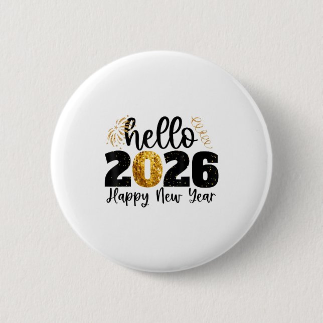 Bóton Redondo 5.08cm Happy New Year 2026 New Year Party Friends Family  (Frente)