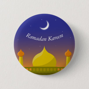 Bóton Redondo 5.08cm Happy Ramadan Kareem Elegante Presente do Crescent