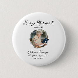 Bóton Redondo 5.08cm Happy retirement year name circle photo retired