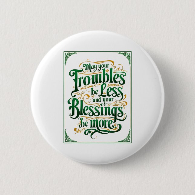 Bóton Redondo 5.08cm Happy St. Patrick's Day Motivational Quote Apparel (Frente)