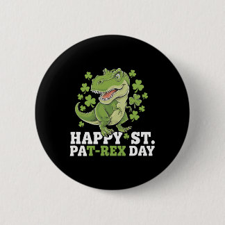 Bóton Redondo 5.08cm Happy St Patricks Day T-rex And Shamrocks St Patty