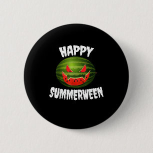 Bóton Redondo 5.08cm Happy Summerwin Retro Watermelon Jack O Lanterna