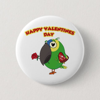 Bóton Redondo 5.08cm happy valentine parrot