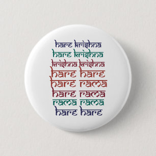 Bóton Redondo 5.08cm Hare Krishna Hare Krishna Mantra Chanting Hinduísm