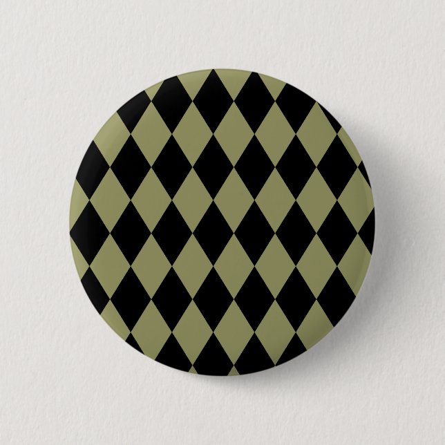 Bóton Redondo 5.08cm Harlequin Avocado e Black (Frente)