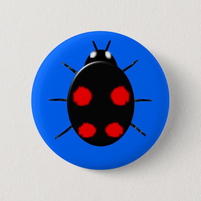 Bóton Redondo 5.08cm Harlequin Ladybird Button (Frente)