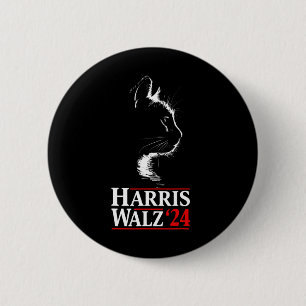 Bóton Redondo 5.08cm Harris Tim Walz Waltz 2024 Vp Funny Cat Harris Wal