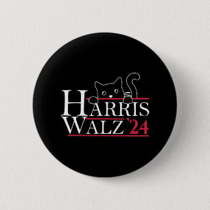 Bóton Redondo 5.08cm Harris Waltz 2024 Gato Engraçado Lady Kamala Harri