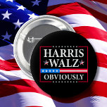 Bóton Redondo 5.08cm Harris Walz 2024 Obviamente | Tim Walz<br><div class="desc">Harris Walz 2024 Obviamente</div>
