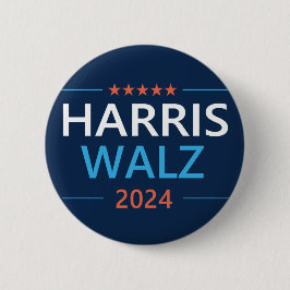 Bóton Redondo 5.08cm Harris Walz 2024 para Presidente