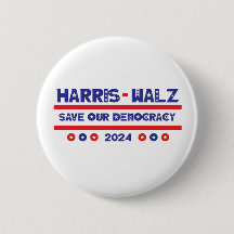 Harris - Walz Salve Nosso Botão Democracia