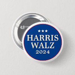 Bóton Redondo 5.08cm Harris Walz Votação 2024 Eleição Democrata