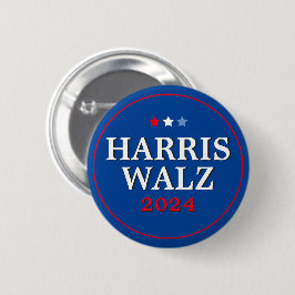 Bóton Redondo 5.08cm Harris Walz Votação 2024 Eleição Democrata