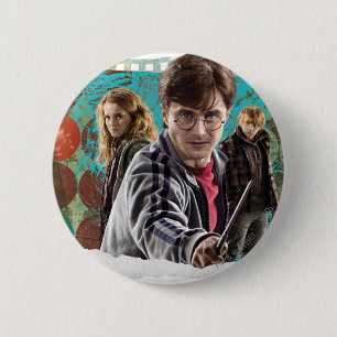 Bóton Redondo 5.08cm Harry, Hermione e Ron 1