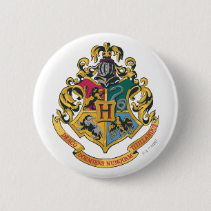 Bóton Redondo 5.08cm Harry Potter   Brasão de Hogwarts - Colorido