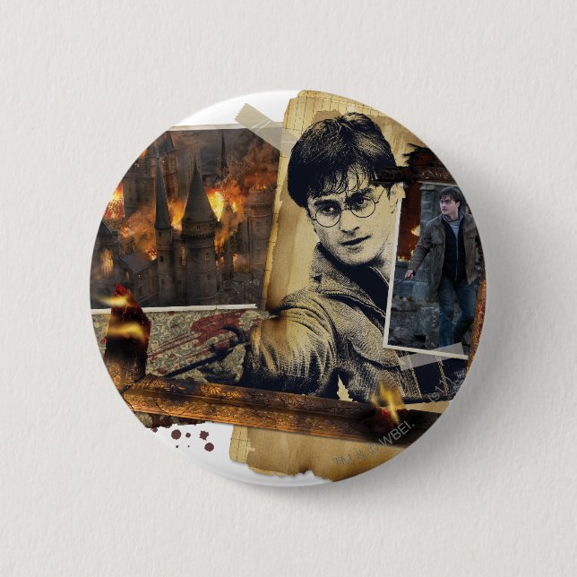 Bóton Redondo 5.08cm Harry Potter Collage 7 (Frente)