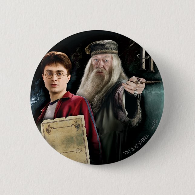 Bóton Redondo 5.08cm Harry Potter e Dumbledore (Frente)