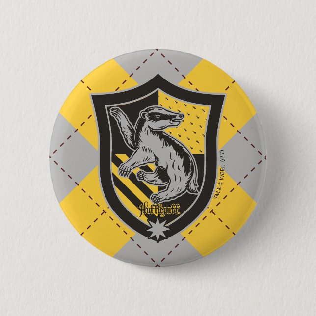 Bóton Redondo 5.08cm Harry Potter | Hufflepuff House Pride Crest (Frente)