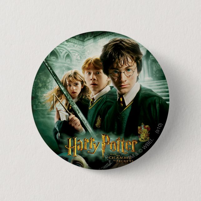Bóton Redondo 5.08cm Harry Potter Ron Hermione Dobby Foto de Grupo (Frente)