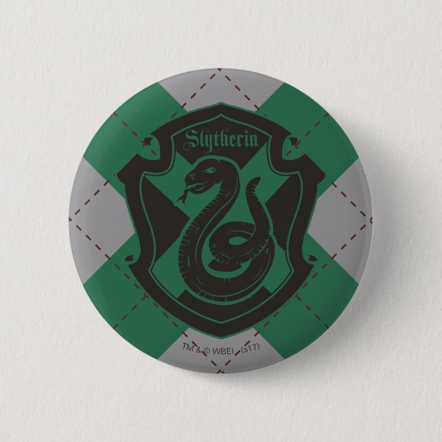 Bóton Redondo 5.08cm Harry Potter | Slytherin House Pride Crest (Frente)