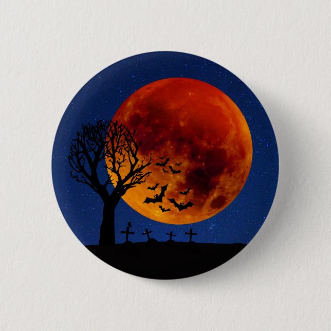 Bóton Redondo 5.08cm Harvest Moon Halloween (Frente)