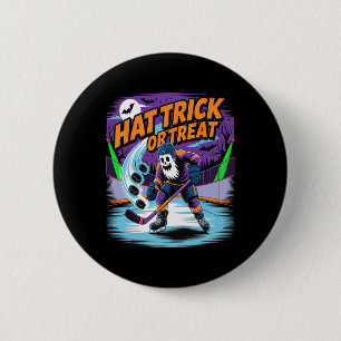 Bóton Redondo 5.08cm Hat Trick Ou Doce Piada de Hockey no Gelo Fantasma