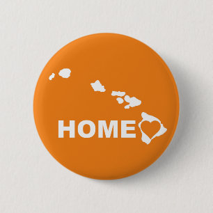 Bóton Redondo 5.08cm Hawaii em casa longe do Crachá do botão do estado