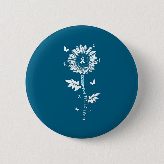 Bóton Redondo 5.08cm Heart Disease Awareness Month  (Frente)